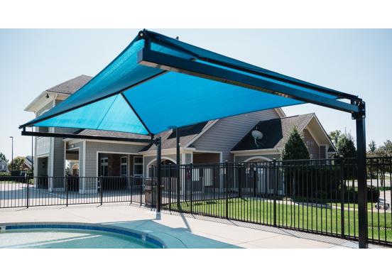 11 feet Entrance Height Bleacher Series Hanging Cantilever Fabric Shade