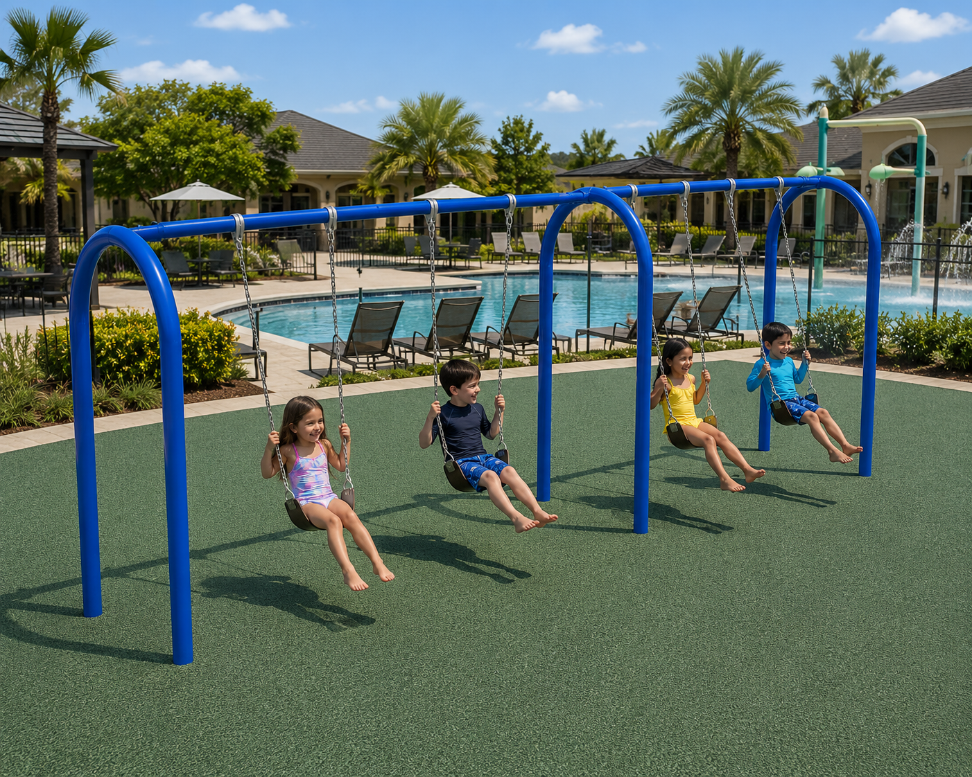 SALE - 8 Feet High Elite Arch Post Swing – 2 Bays