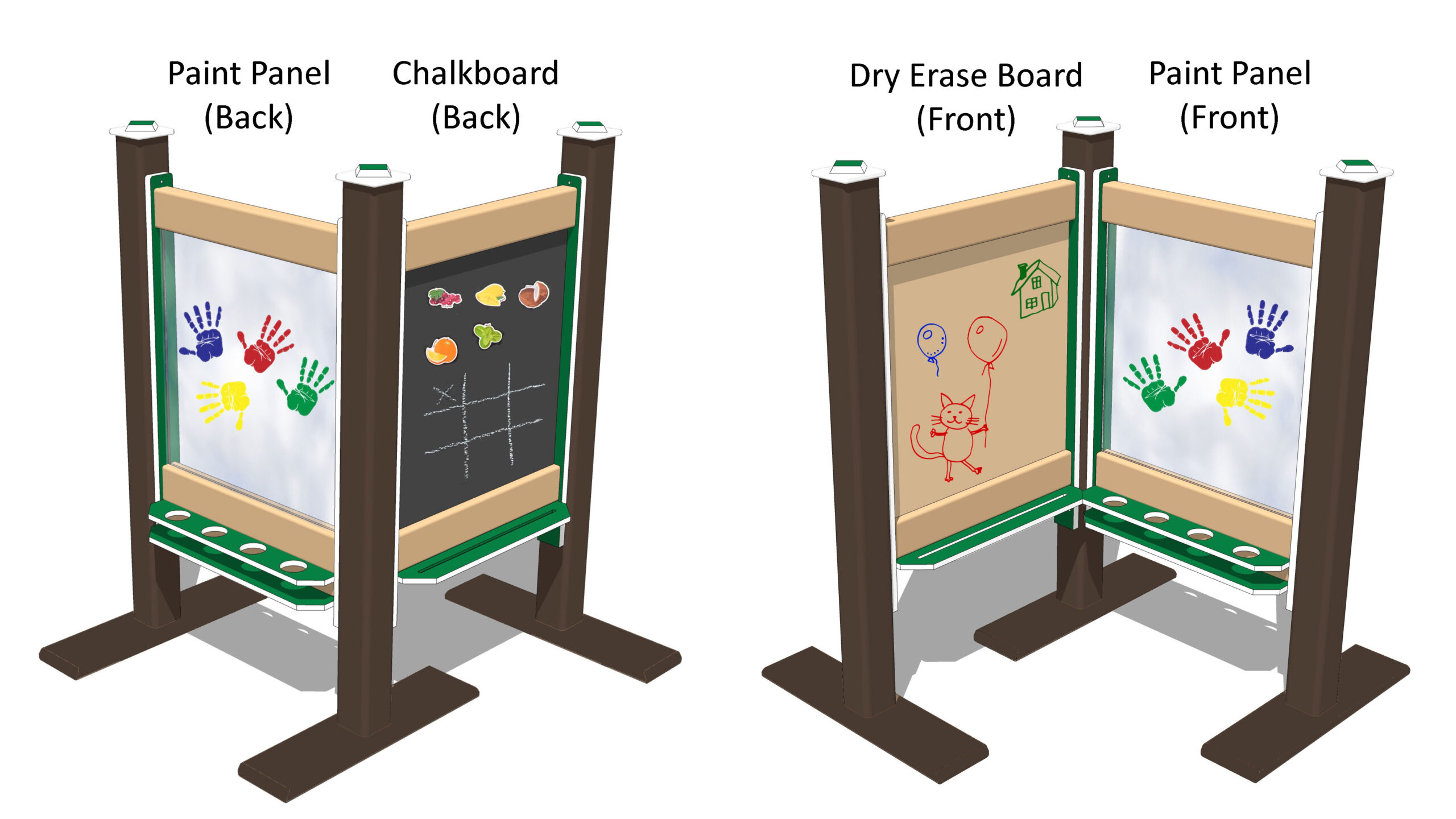 2′ Wide Paint & Magnetic Chalkboard / Dry Erase Combo Panels