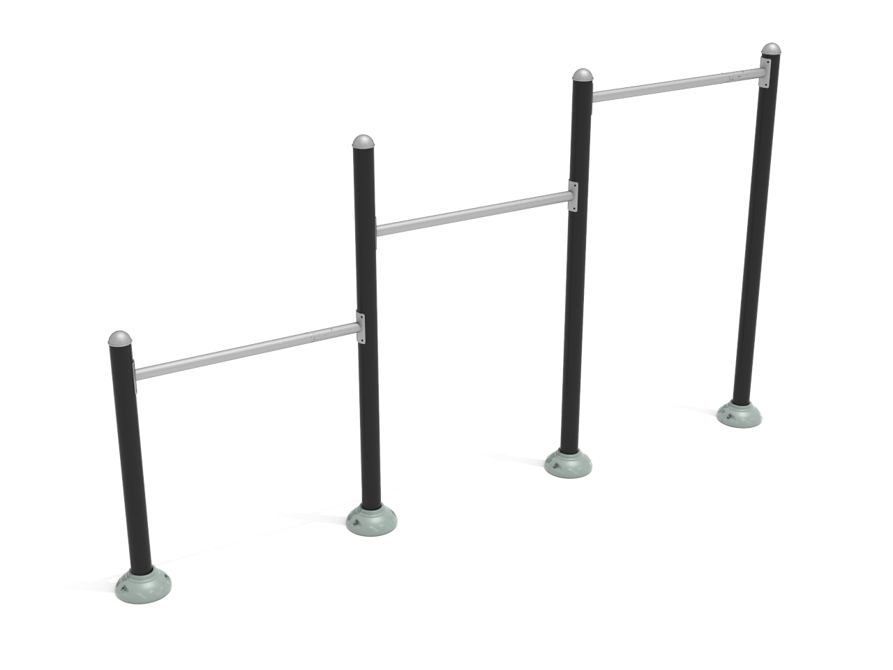 Triple Station Inclined Chin-Up Bars