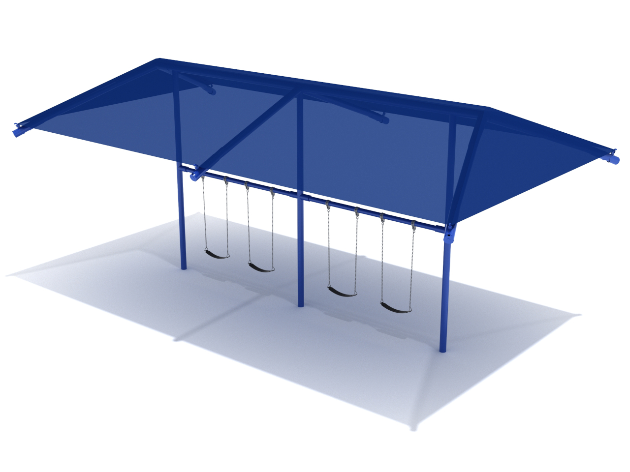 8 Feet Elite Single Post Swing With Shade - 2 Bays