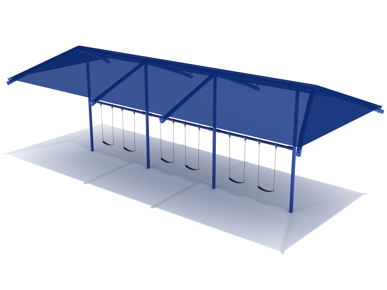 8 Feet Elite Single Post Swing With Shade - 3 Bays