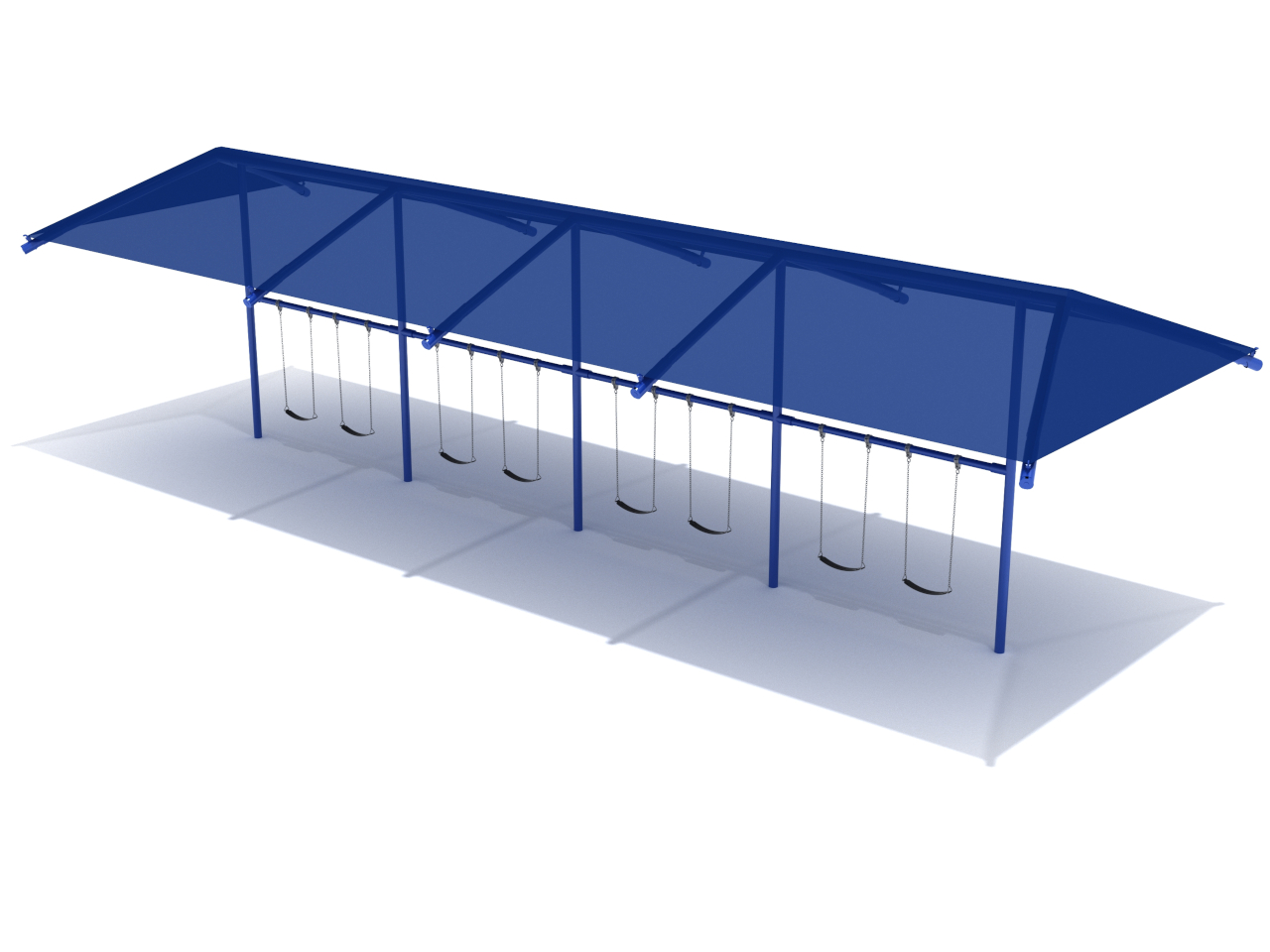 8 Feet Elite Single Post Swing With Shade - 4 Bays