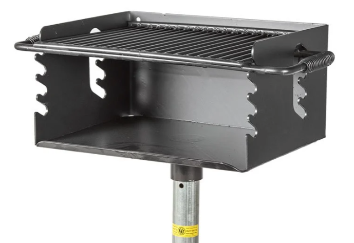 Commercial Outdoor Pedestal Grill W/ Flip-Back Cooking Grate
